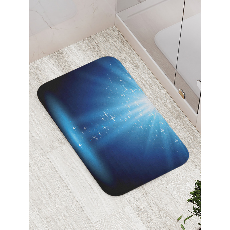 Star Night Vibrant Blue Tones Bath Mat