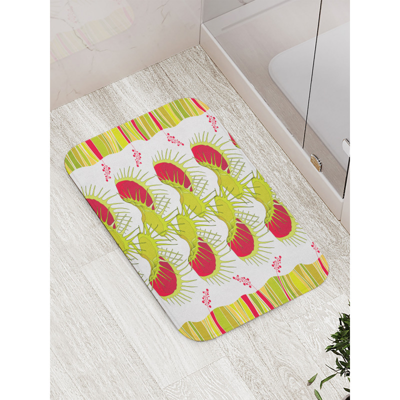 Venus Flytrap and Strips Bath Mat