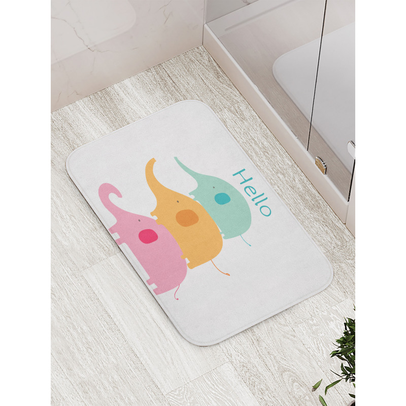 Stacked Animals Hello Bath Mat