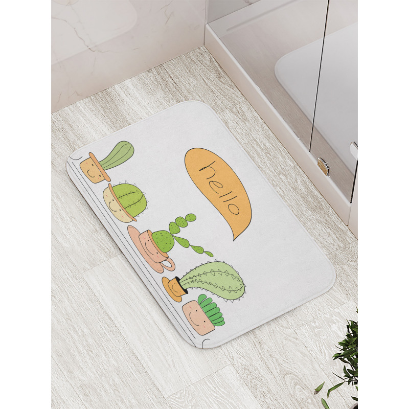 Home Plants in Smiling Pots Bath Mat