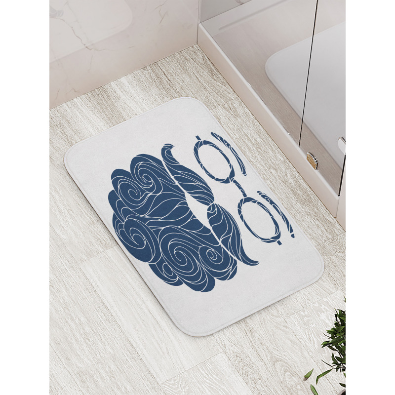 Hipster Fashion Beard Glasses Bath Mat