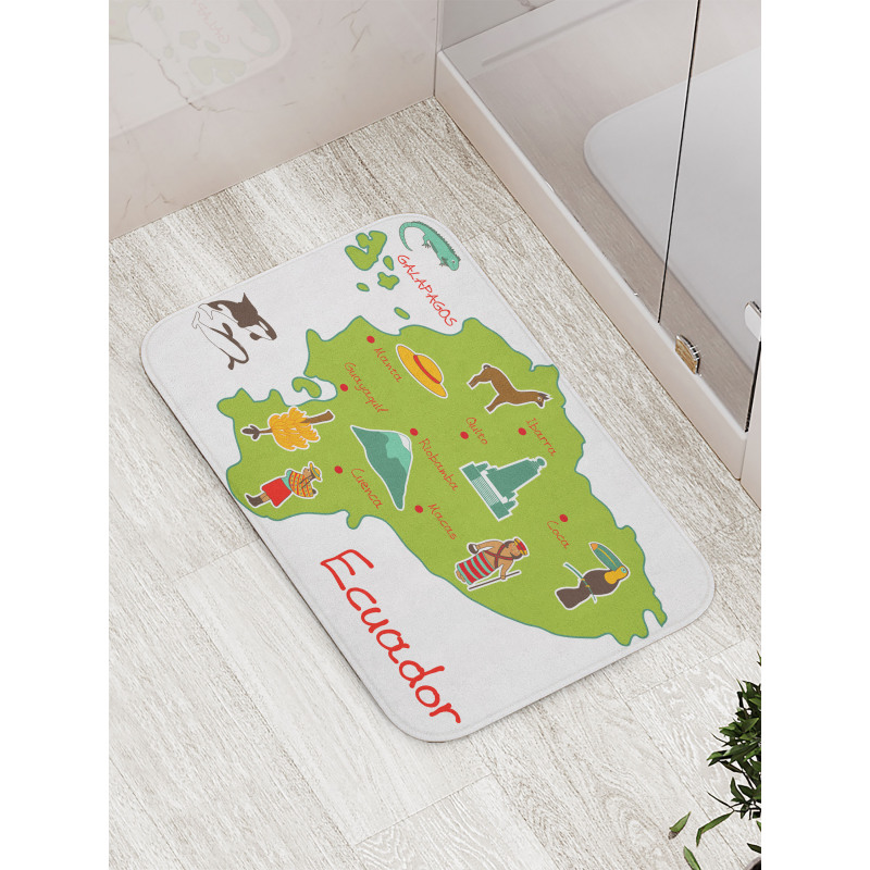 Infographic Map Landmarks Bath Mat