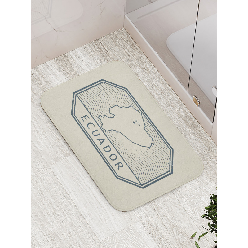 Retro Design Country Map Bath Mat