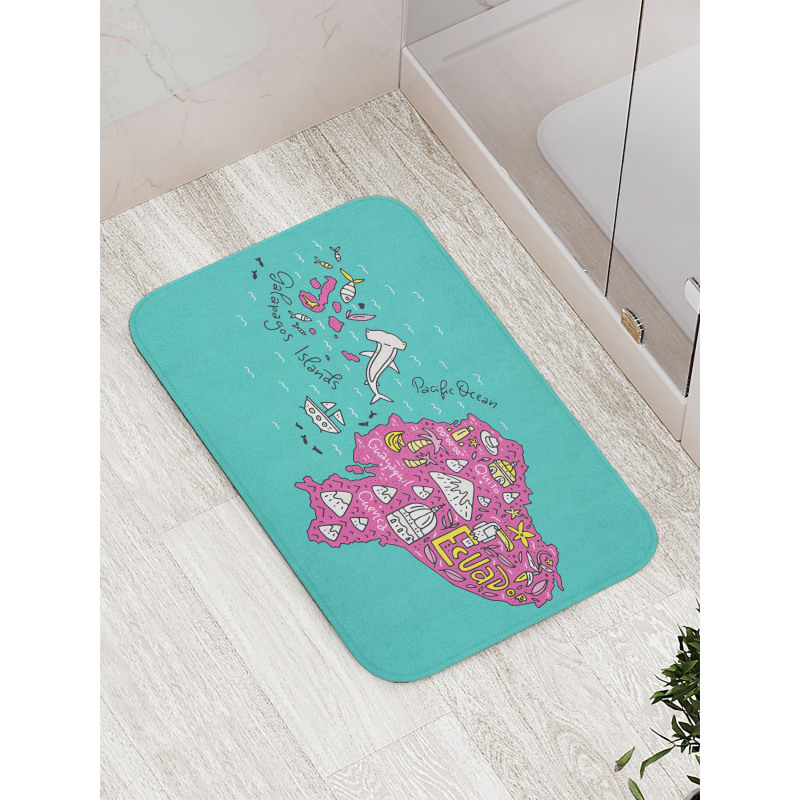 Doodle Map Main Bath Mat