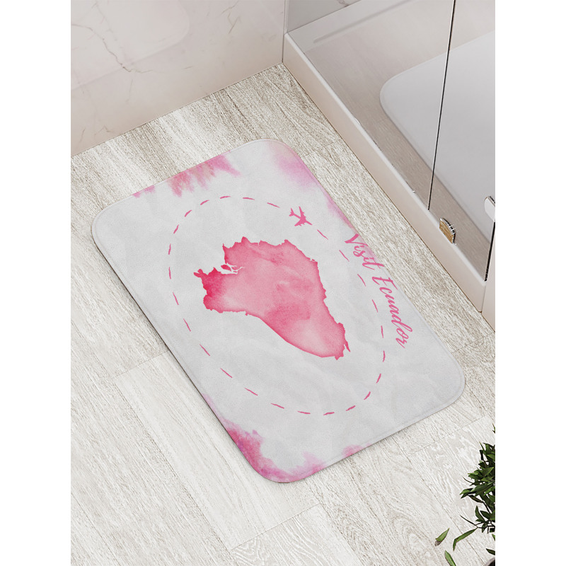 Map with Plane Bath Mat