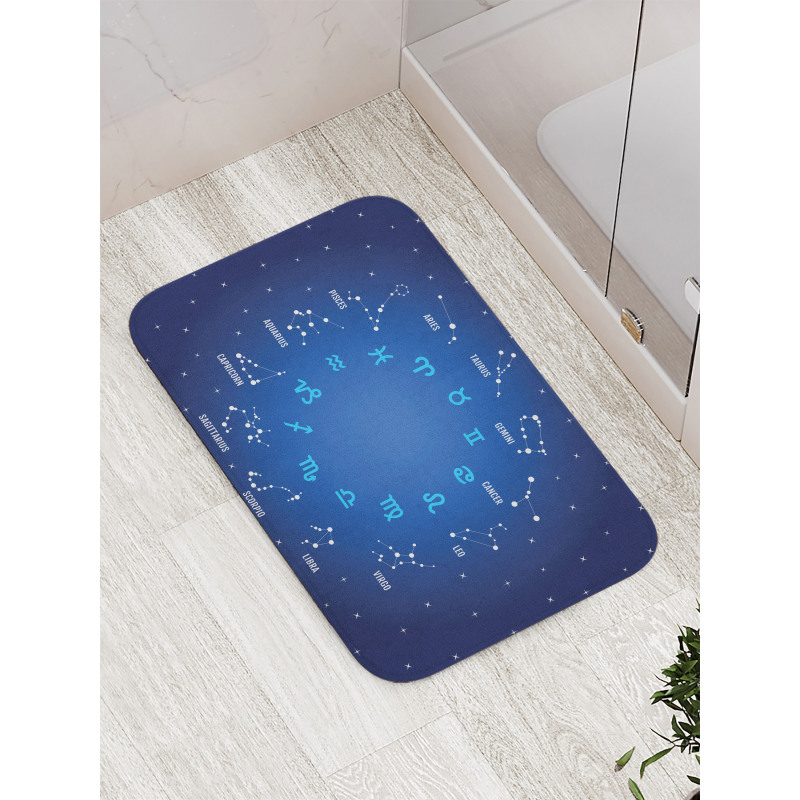 Horoscope Night Star Bath Mat