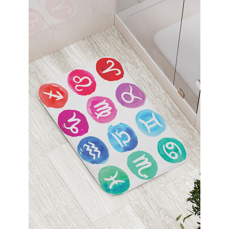 Watercolor Effect Rounds Bath Mat