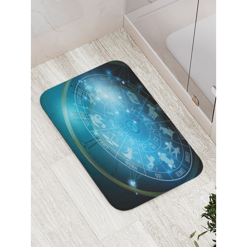 Horoscope Wheel Astrology Bath Mat