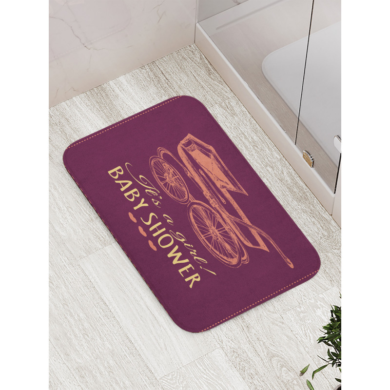 Retro Stroller Girl Bath Mat