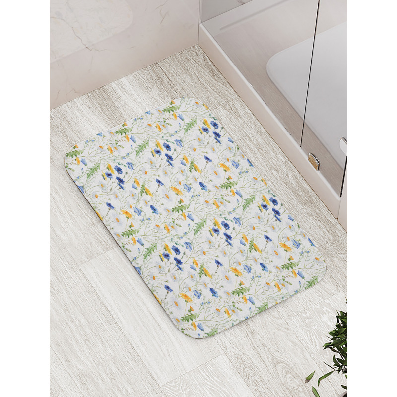 Poppies Daisies Rural Bath Mat