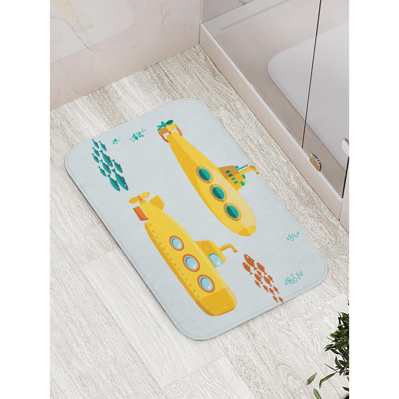 Undersea Periscope Fish Bath Mat