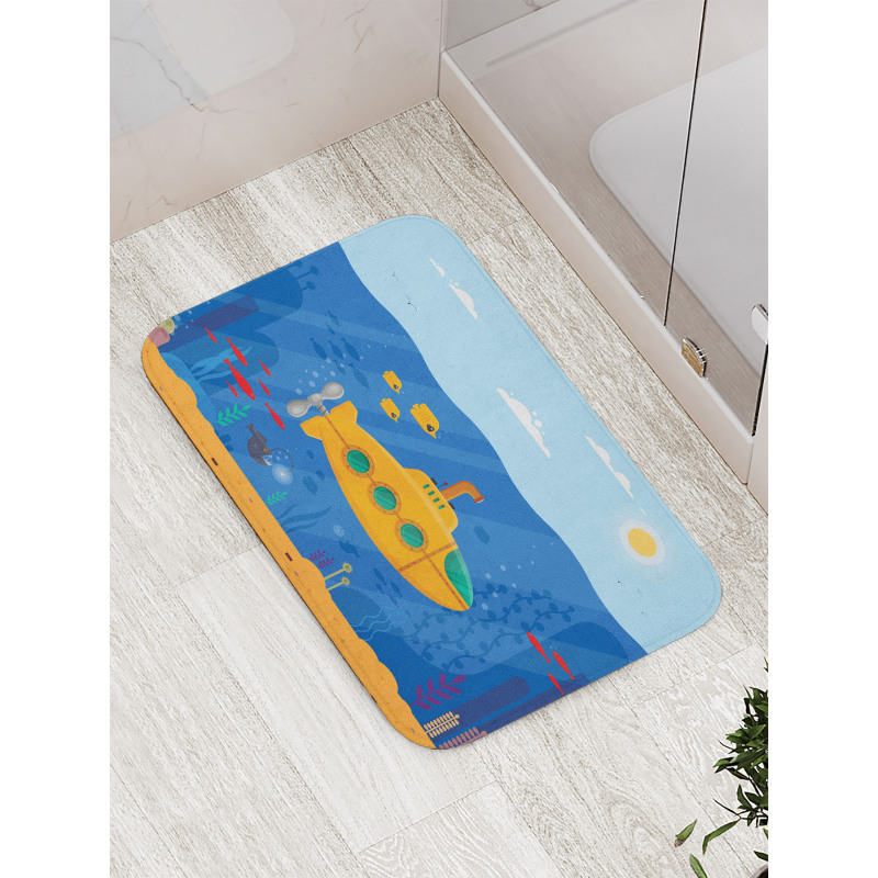 Cartoon Underwater Life Bath Mat