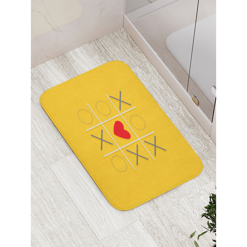 Tic Tac Toe Inspired Love Win Bath Mat