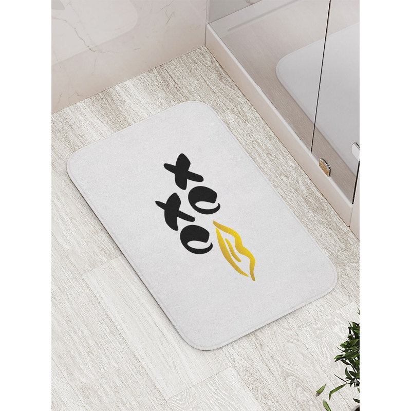 Simple Lettering with Lip Kiss Bath Mat