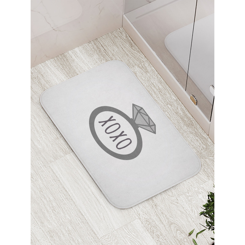 Wedding Ring Proposal Kisses Bath Mat