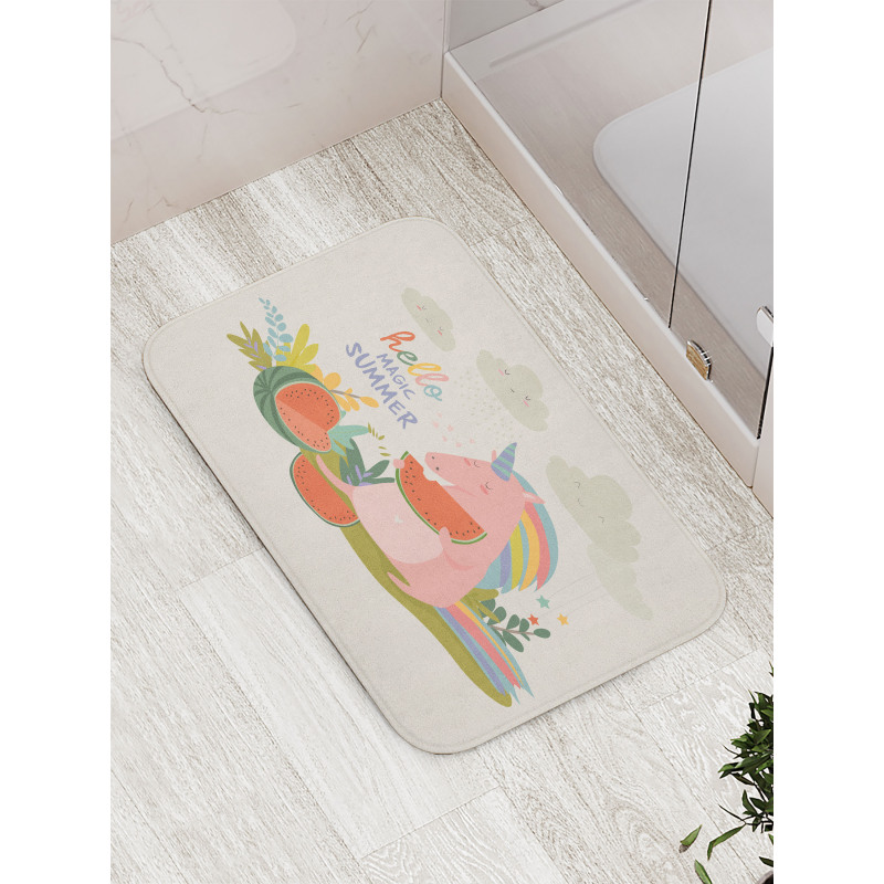 Summer Unicorn Watermelon Bath Mat