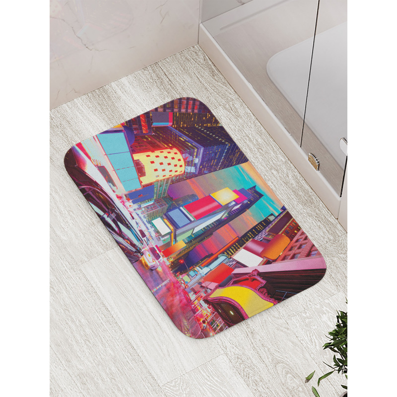 Colorful Night Times Square Bath Mat