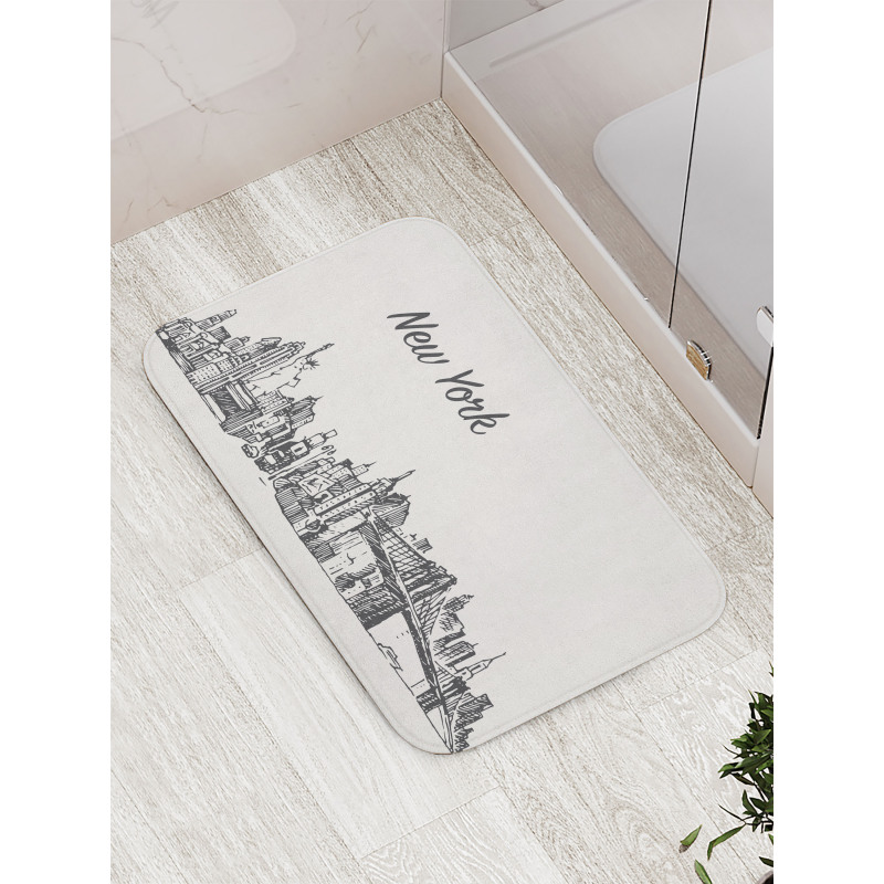 Simplistic Sketch of New York Bath Mat