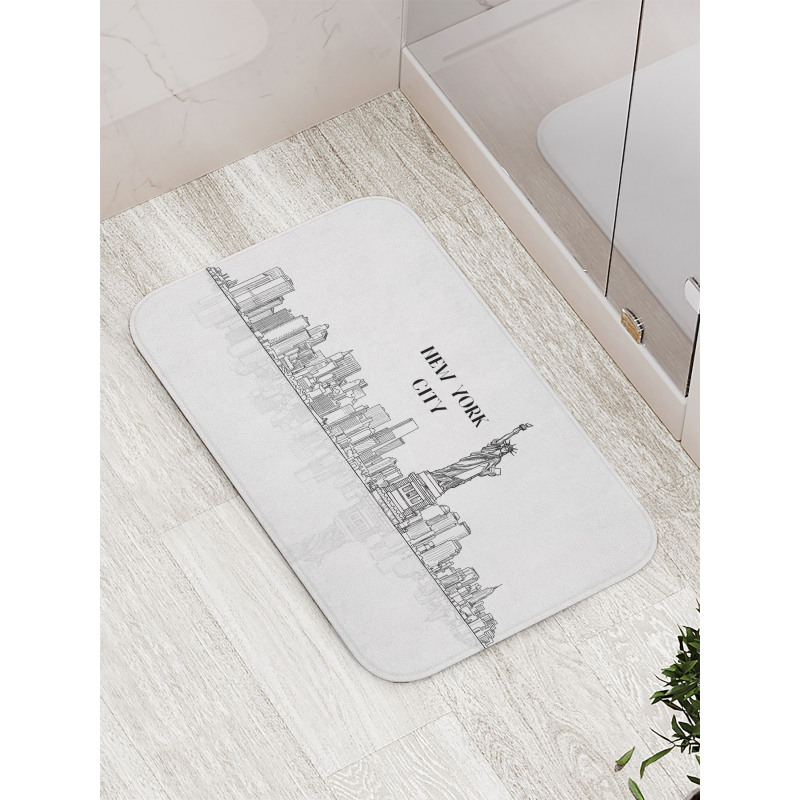 Outline Cityscape New York City Bath Mat