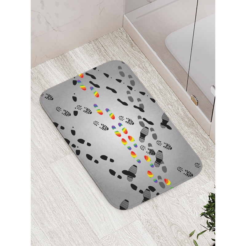 LGBT Lovers Meet in Crowd Bath Mat