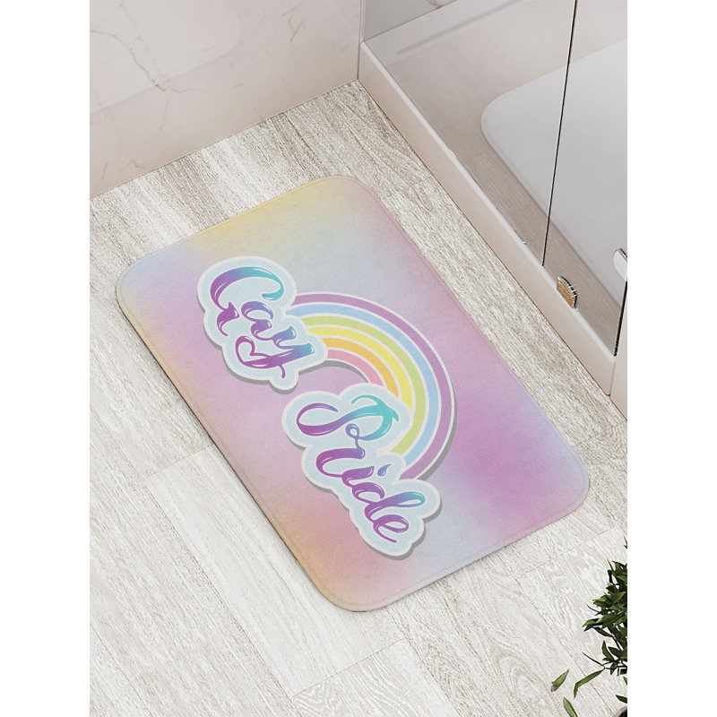 Gay Pride Clouds and Rainbow Bath Mat