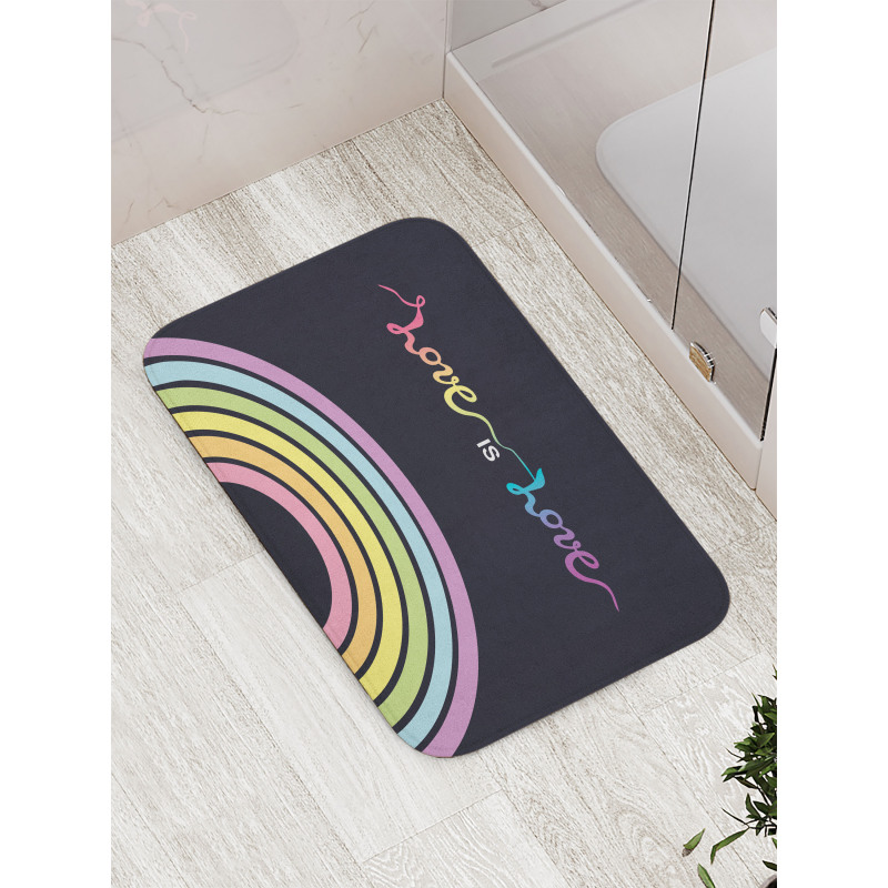 Love is Love Rainbow Lines Bath Mat