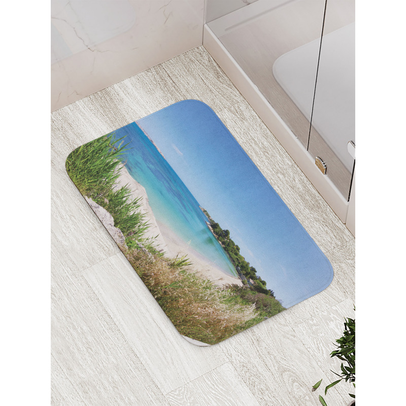 Panoramic Sandy Coastline Bath Mat