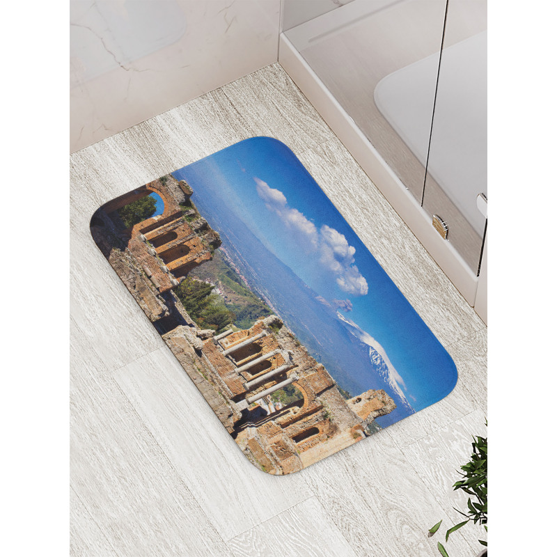 Greek Roman Ruins Landscape Bath Mat