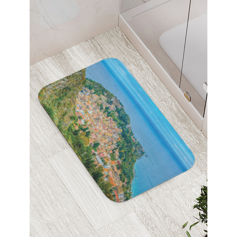 Sea Coast Town Aerial View Bath Mat