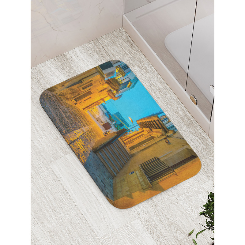 Narrow Alley Street Building Bath Mat