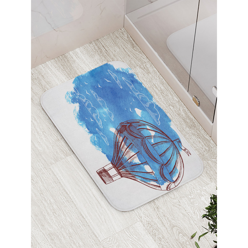 Bon Voyage Sky Cloud Balloon Bath Mat