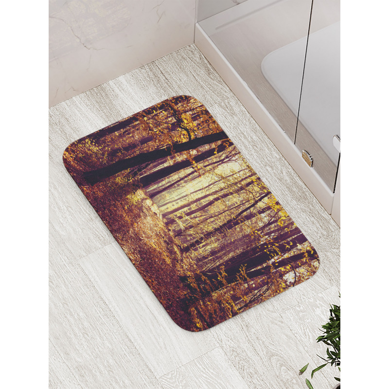 Misty Weather Forest Bath Mat