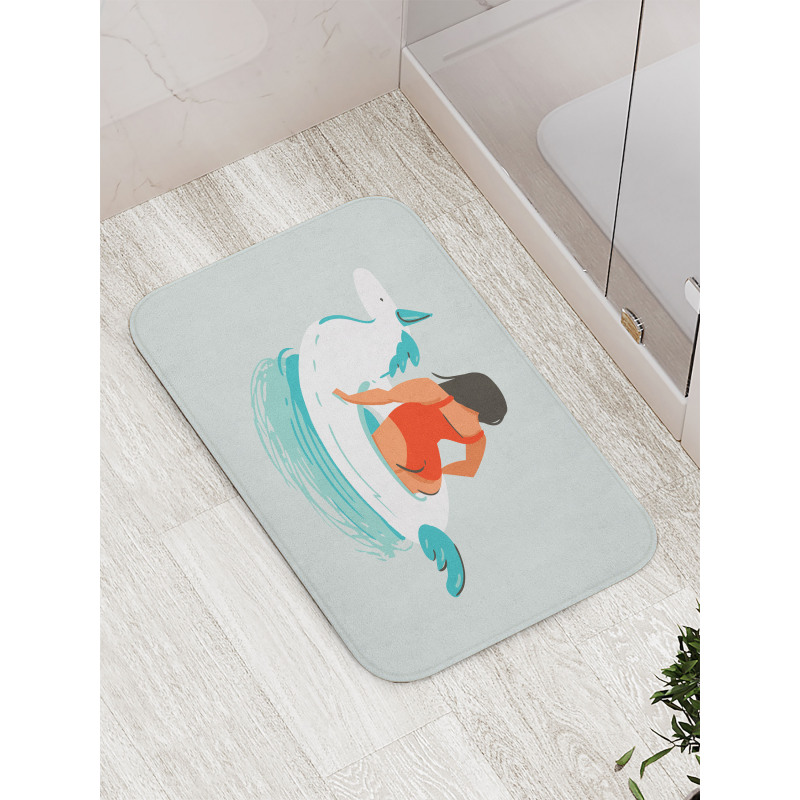 Young Girl Unicorn Bath Mat