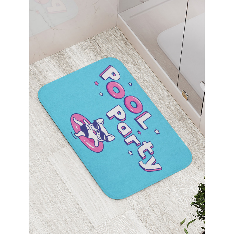 Funny Dog Stars Pool Bath Mat