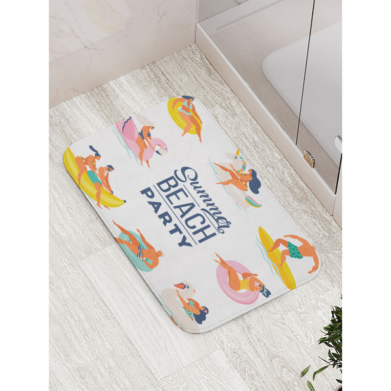 Doodle Summer Having Fun Bath Mat