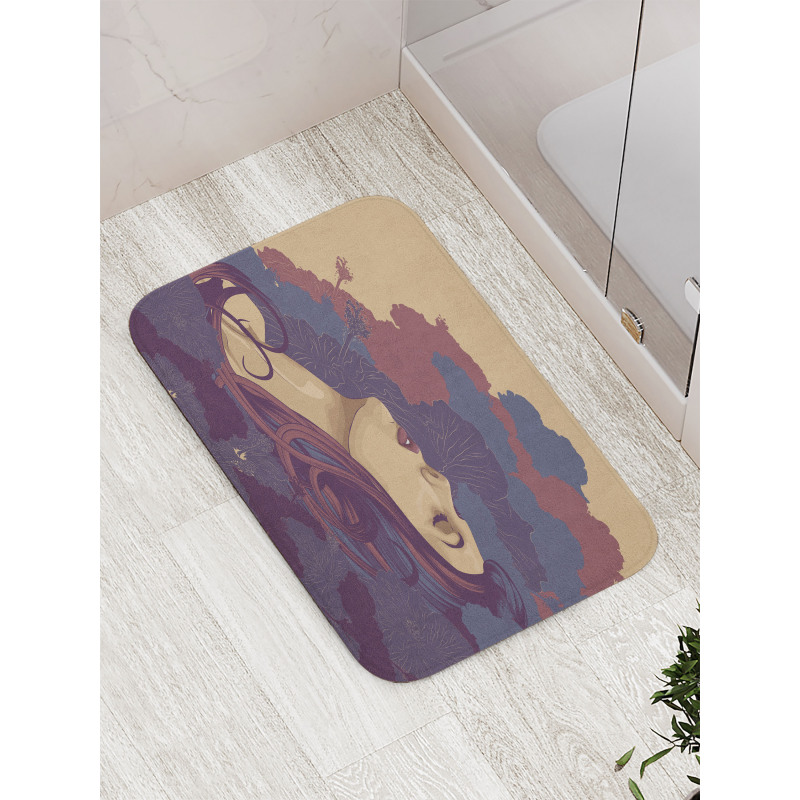 Abstract Floral Art Woman Bath Mat