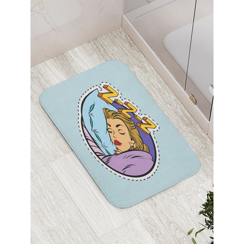 Comic Book Sleeping Girl Bath Mat