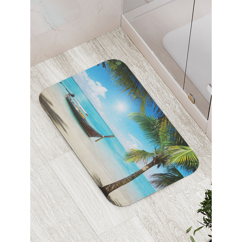 Small Boat Sunny Ocean Bath Mat