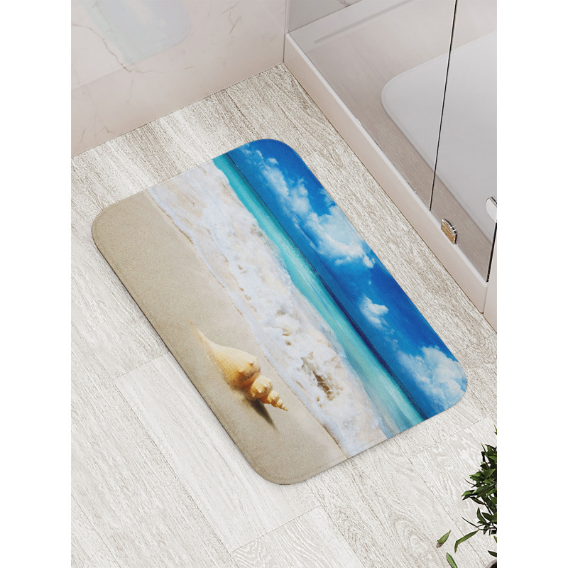 Nautical Sunny Coastline Bath Mat