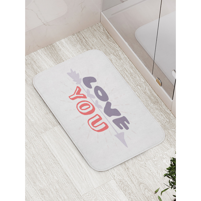 Valentines Day Theme Words Bath Mat