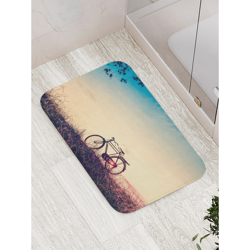 Sunset Bicycle Pastel Bath Mat