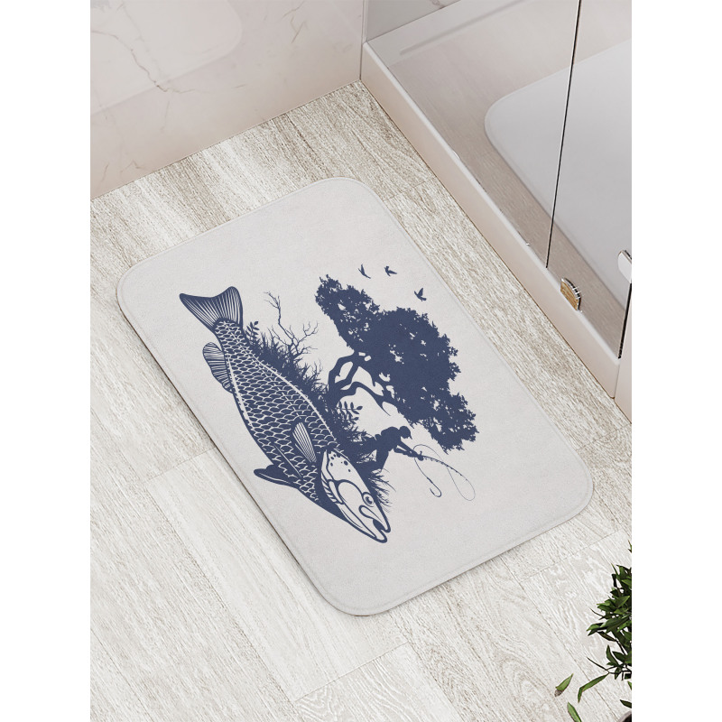 Man on Fish Island Bath Mat