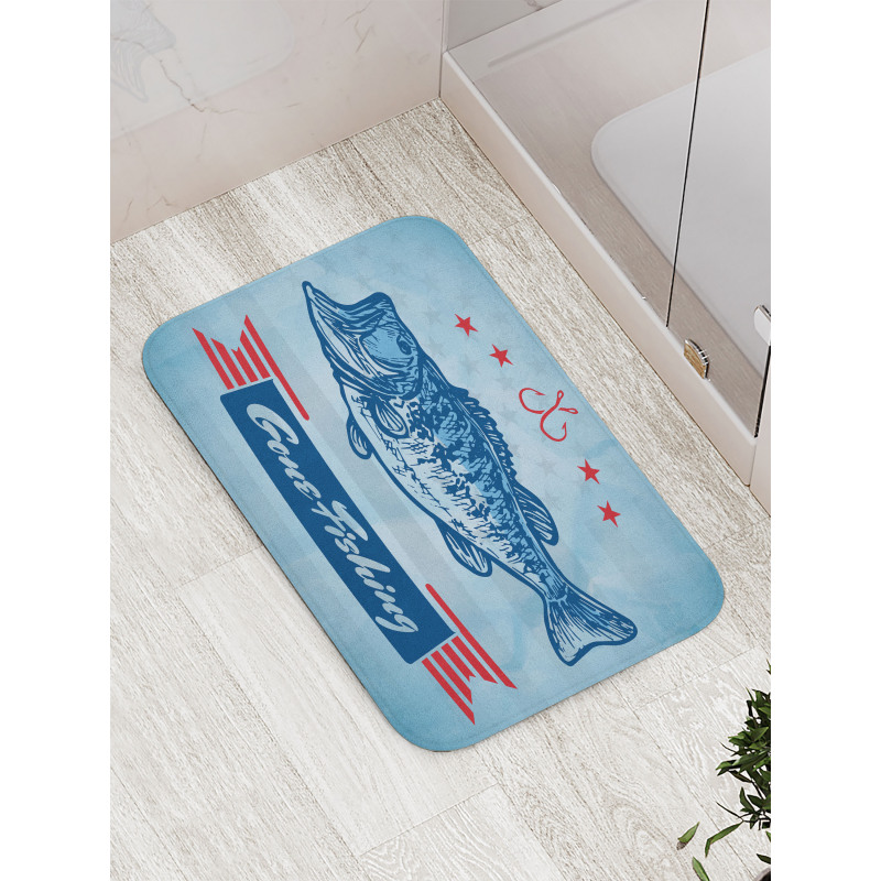 Throat Fish USA Flag Bath Mat