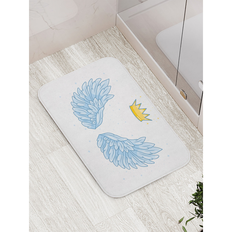 Angel Wings and Crown Above Bath Mat