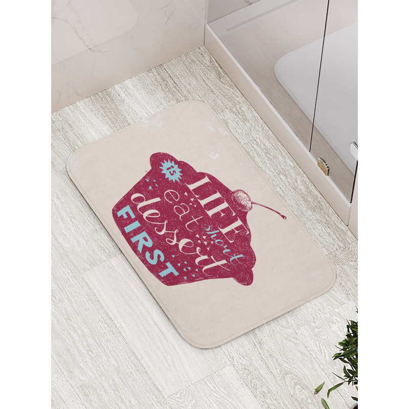 Sketchy Cherry Top Cupcake Bath Mat