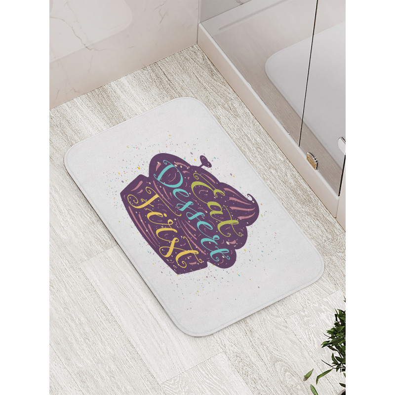 Doodle Cupcake Heart Bath Mat