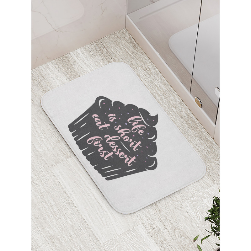 Cupcake Silhouette Dots Bath Mat