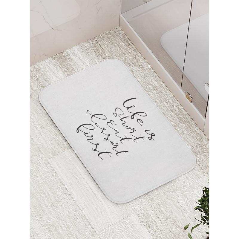 Cursive Ink Lettering Dessert Bath Mat