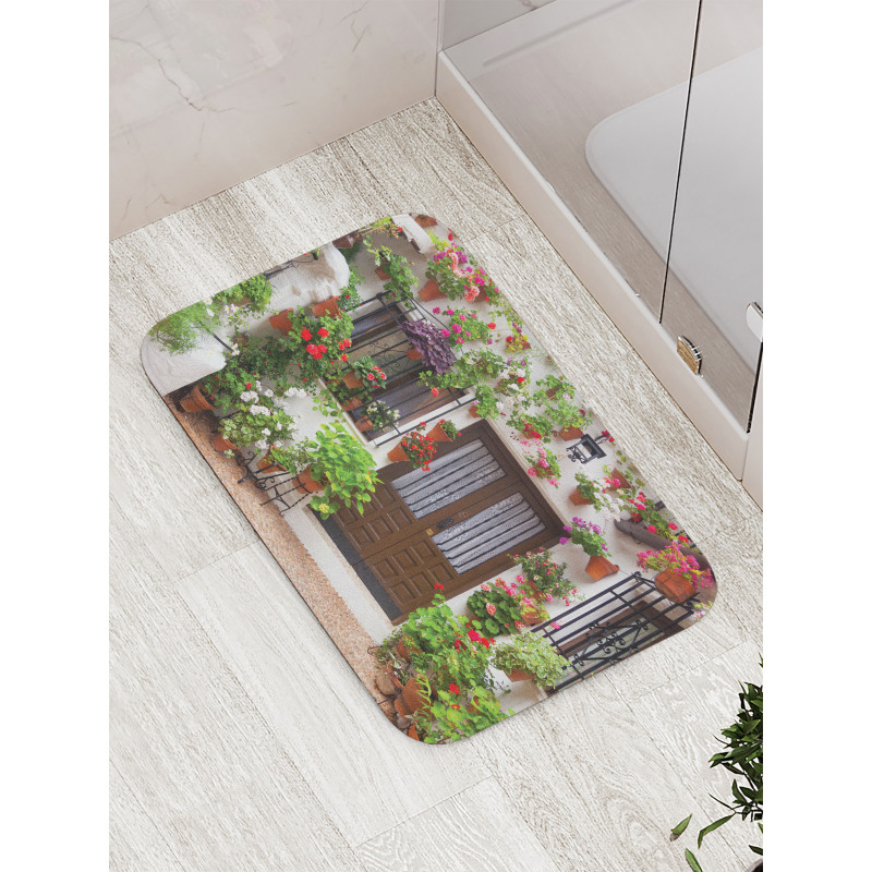 Bunch of Flowers Pots Bath Mat