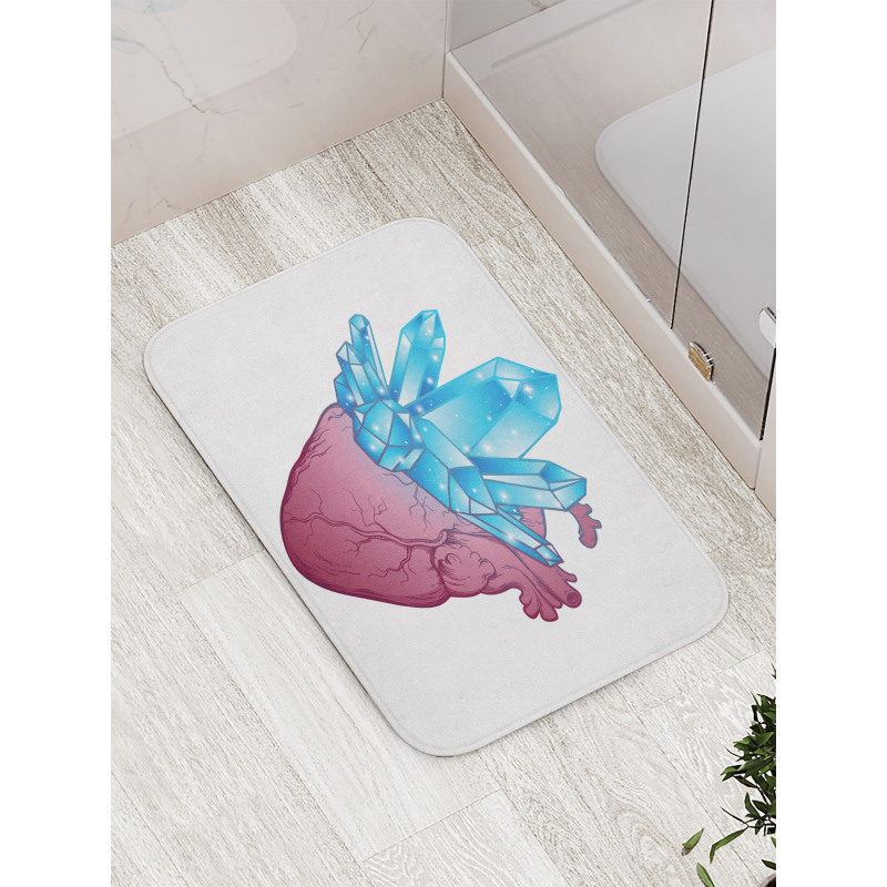 Crystal Growing from Heart Bath Mat